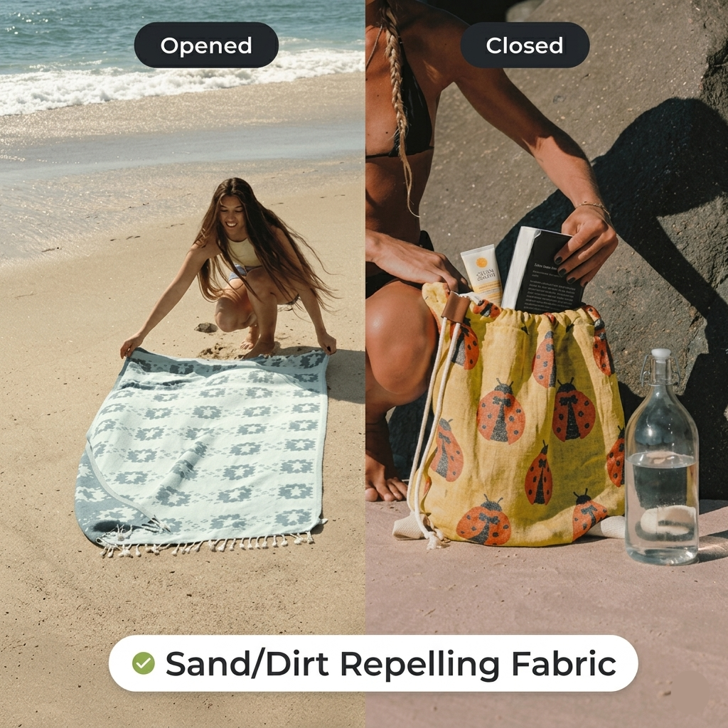 2-in-1 Sand-Free Towel Backpack