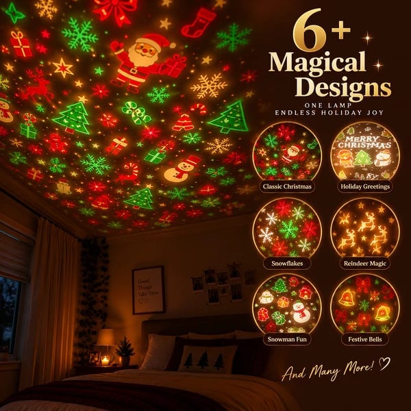 Magical Christmas Tree USB Projector Light – Festive Holiday Atmosphere Lamp