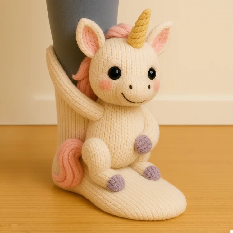 🎄🎅Simulation handgestrickte Tiersocken – warm, geeignet für zu Hause