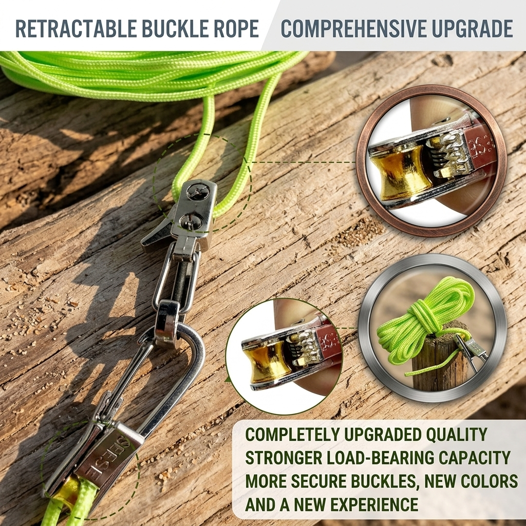 💪Retractable Buckle Rope-Adjustable Ropes 2026 New Rope Roller