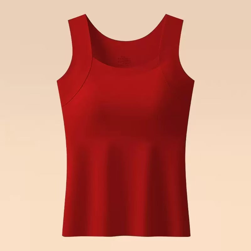 💐Women's U Neck Thermal Tank Tops with Built-In Bra