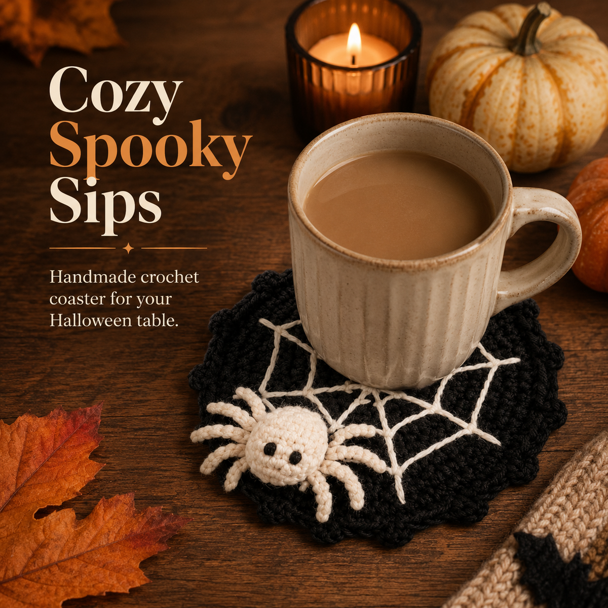 🕷️ 100% Hand-Crocheted Spider Web Coaster🧶