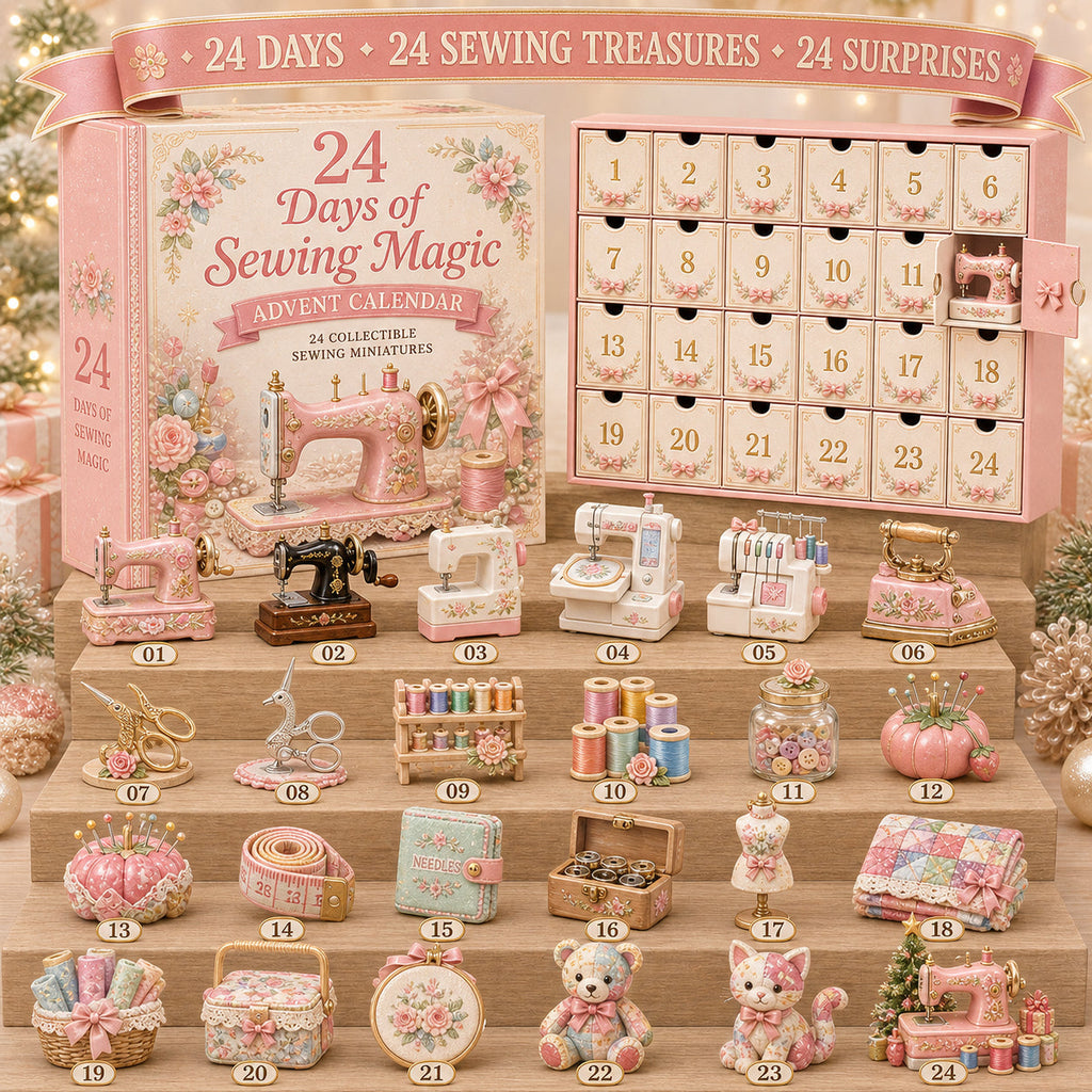 ✈️Last Day 50% OFF✨24 Days of Sewing Magic Advent Calendar – 24 Collectible Sewing Miniatures for Crafters, Quilters & Sewing Lovers