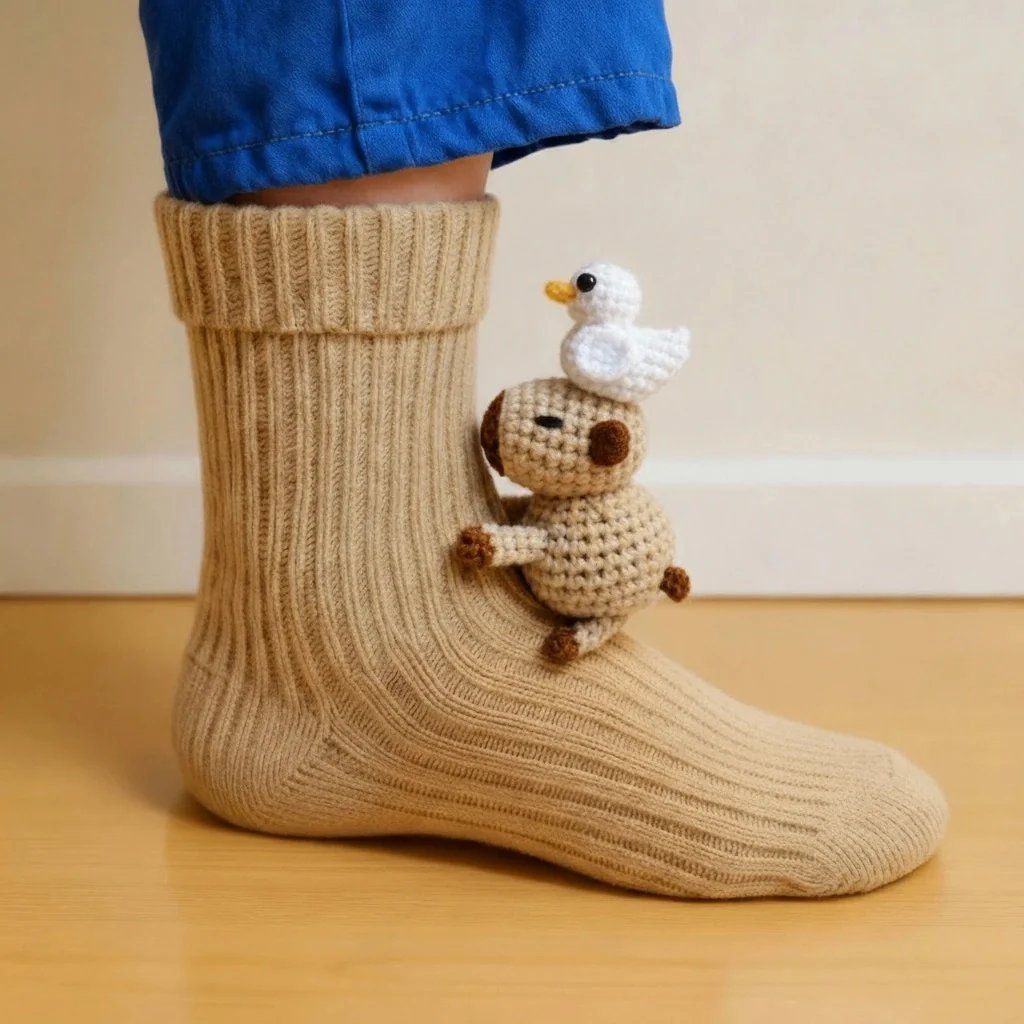 🎄🎅Simulation handgestrickte Tiersocken – warm, geeignet für zu Hause