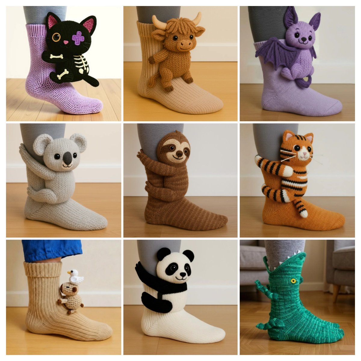 🎄🎅Simulation handgestrickte Tiersocken – warm, geeignet für zu Hause