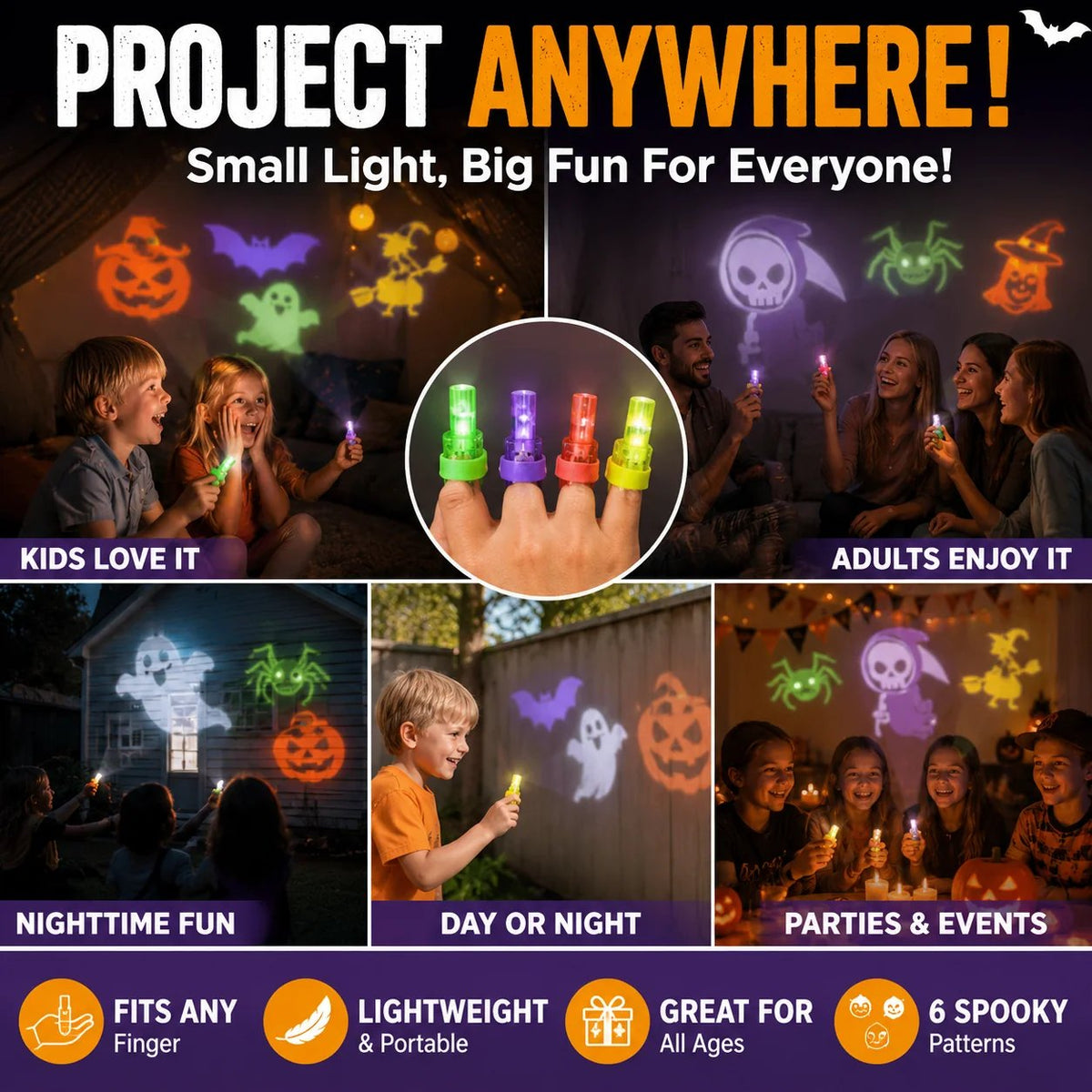 🎃Halloween Finger Projector – Mini Pattern Projector (36 pieces)