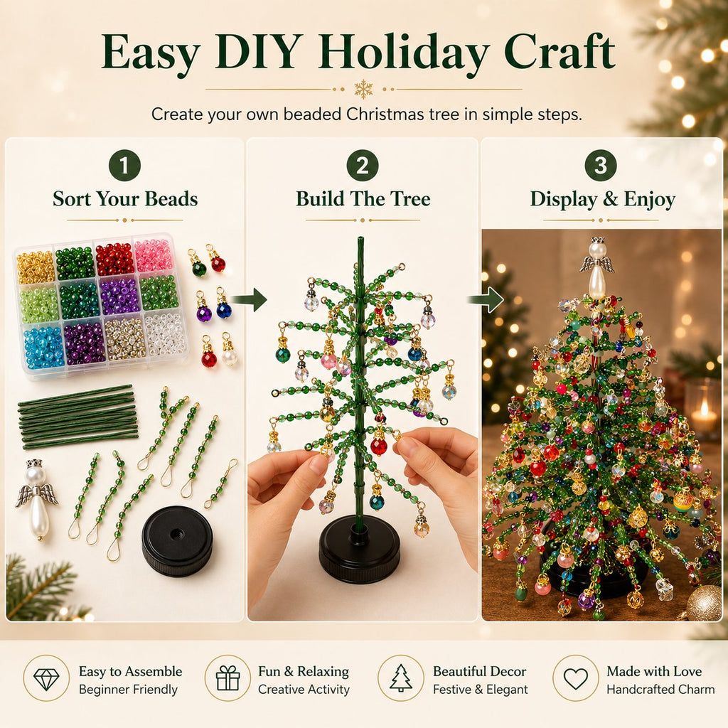DIY Beaded Christmas Tree Kit – Sparkling Holiday Decoration