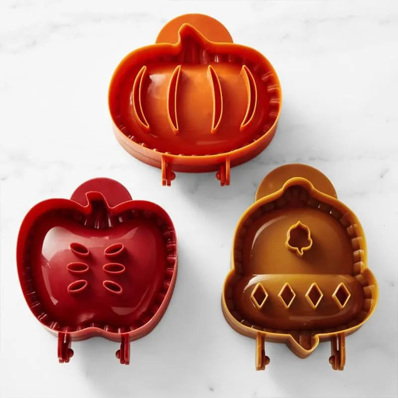 🍎 Fall Hand Pie Molds – Autumn Pumpkin, Apple & Acorn Dough Pressing Stamp Moulds✨