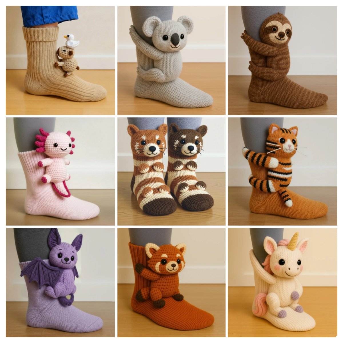 🎄🎅Simulation handgestrickte Tiersocken – warm, geeignet für zu Hause
