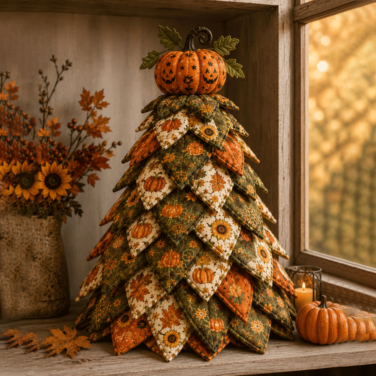 DIY Halloween Quilted Fabric Tree Kit