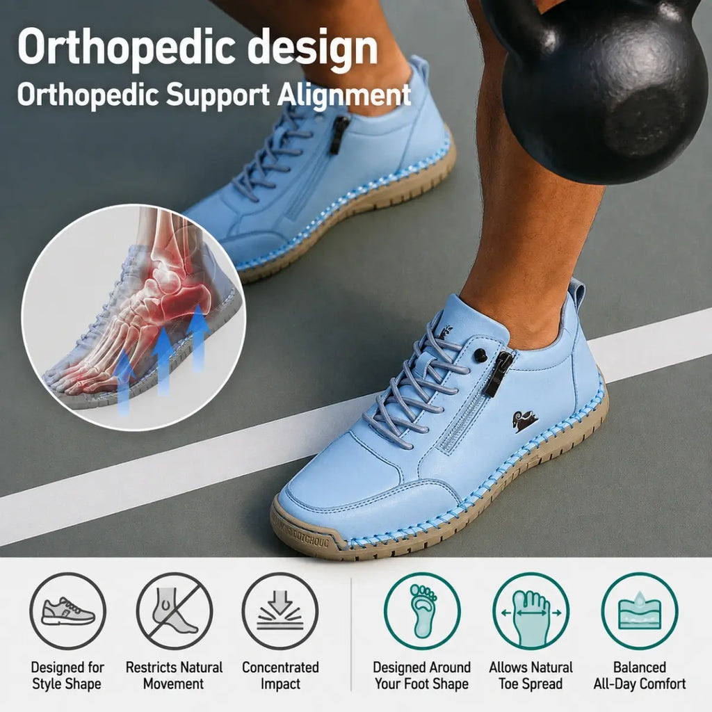 Comfortable Zipper Hand-Stitched Slip-On Shoes