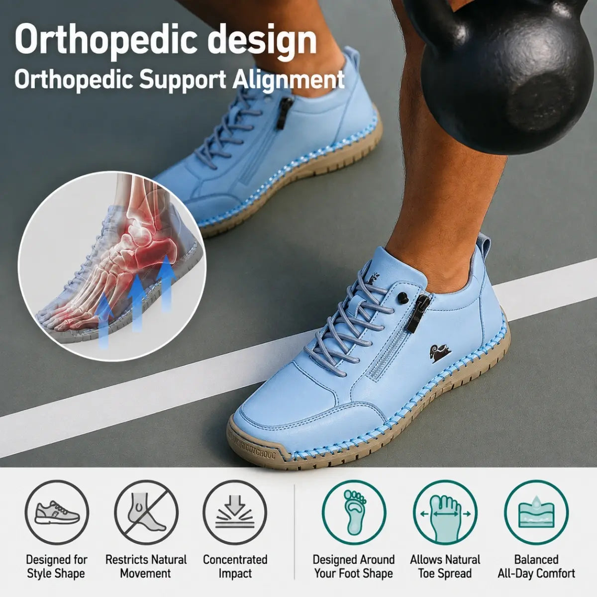 Comfortable Zipper Hand-Stitched Slip-On Shoes