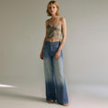 🔥Women's High-Waisted Washed Baggy Wide-Leg Stretchy Knit Jeans with Multiple Pockets – Comfortable Casual Denim