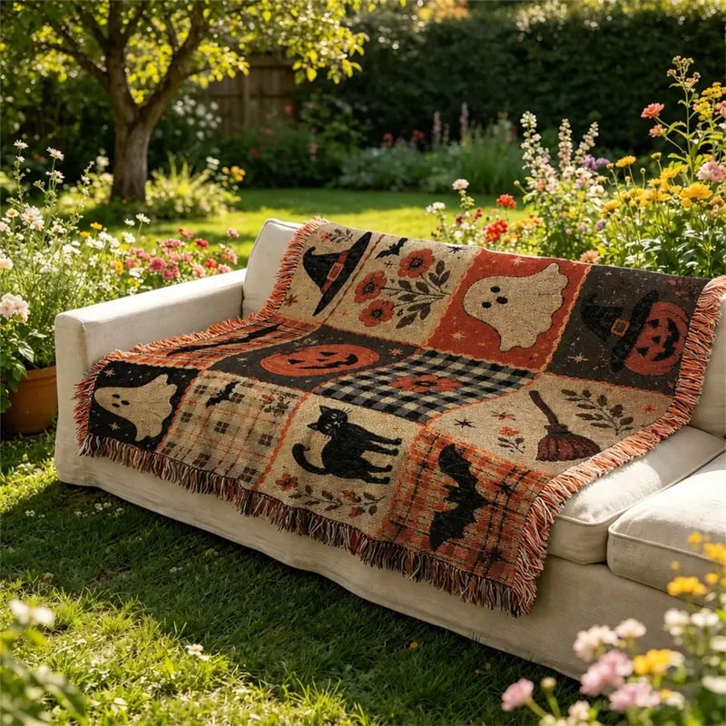 Halloween Patchwork Blanket – Cozy Fall Decor To Transform Your Home For Halloween