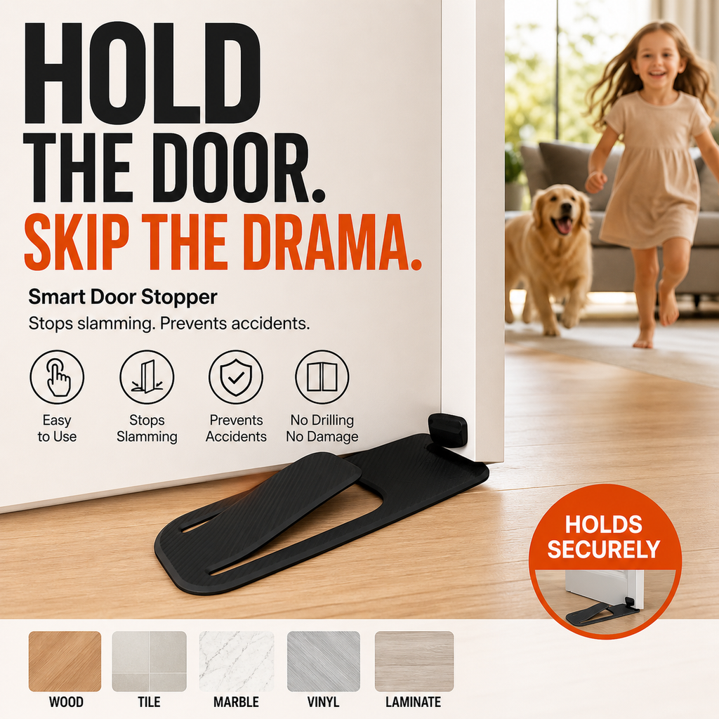 🚪🎁 50% OFF! Door Stopper Protector –  No-drill, residue-free & holds doors open. Safe & simple – stock up & save! 🏠✅