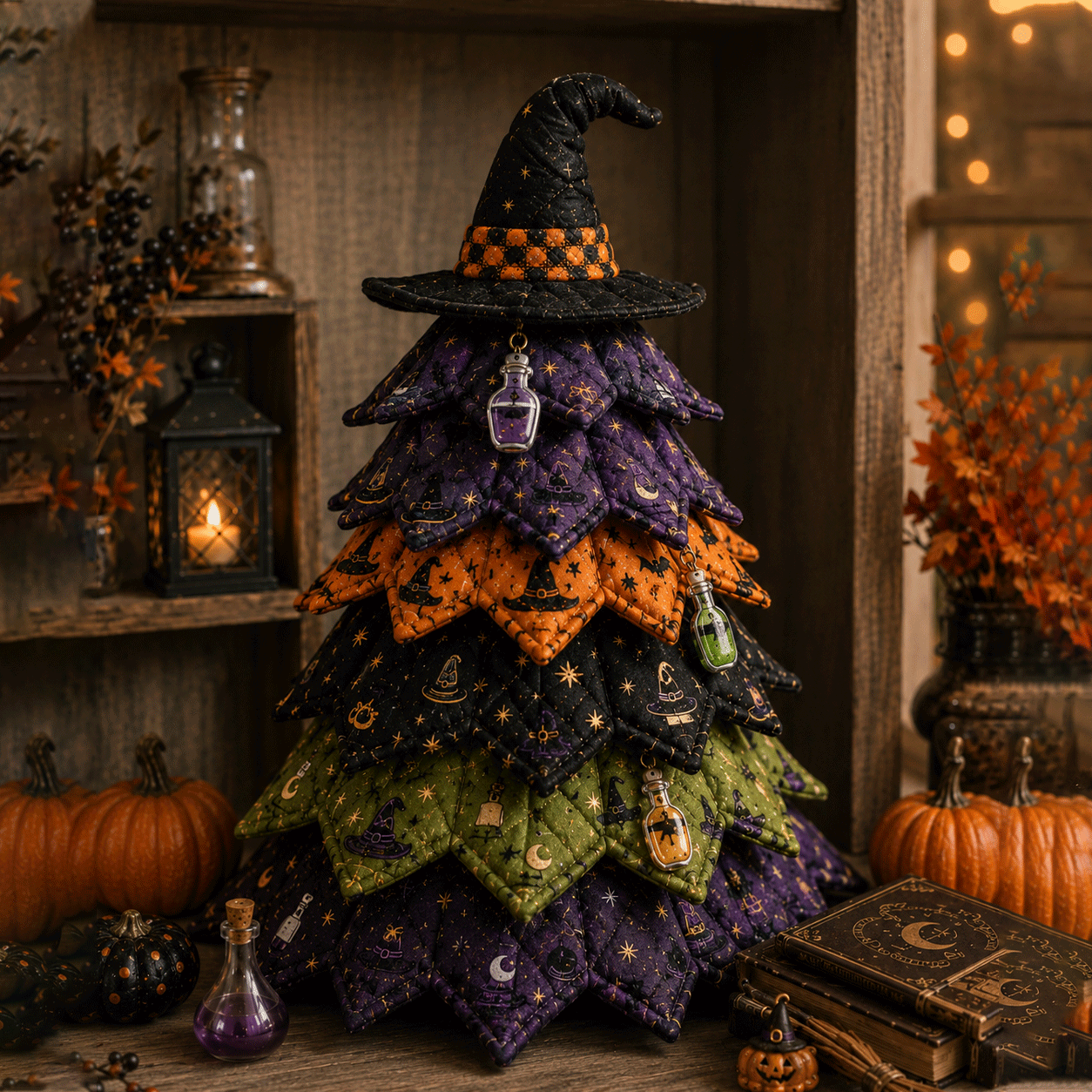DIY Halloween Quilted Fabric Tree Kit