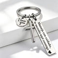 Keychain with Cross and "I Love You" Charm