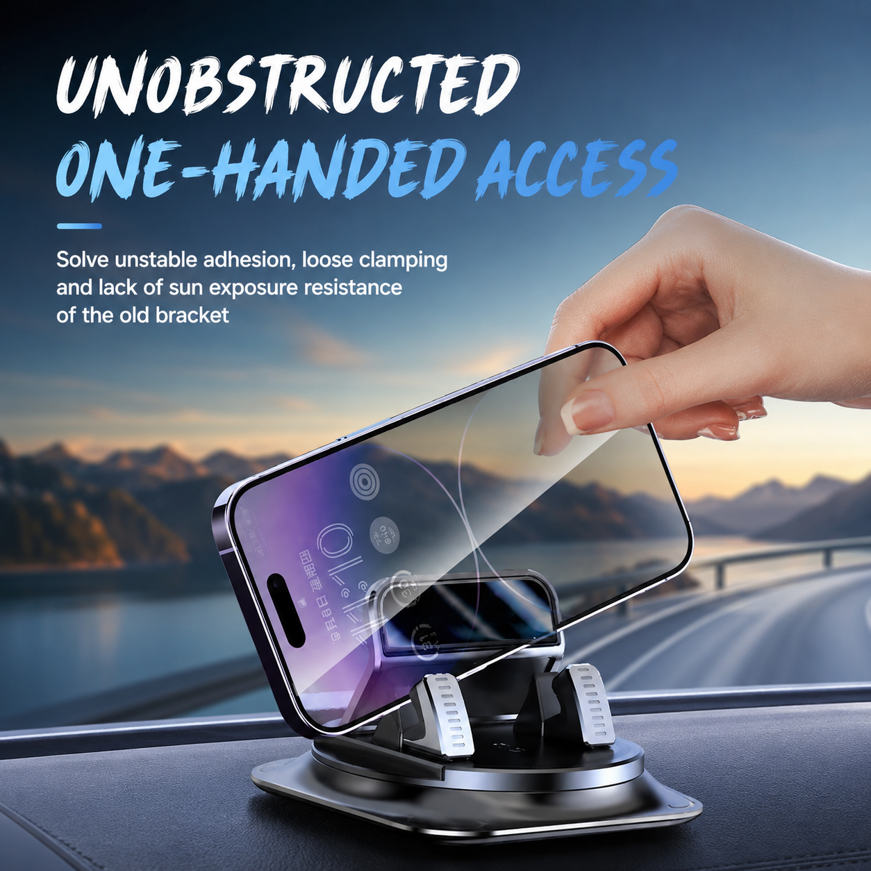 Car Phone Holder 360 Degree Rotation, Suitablefor Car Navigation In-car Dashboard, Horizontaland Vertica Screen Adjustment Angle,suctioncup Fixed Non-slip Mobile Phone Holdersuitable For IPhone And Android Brackets