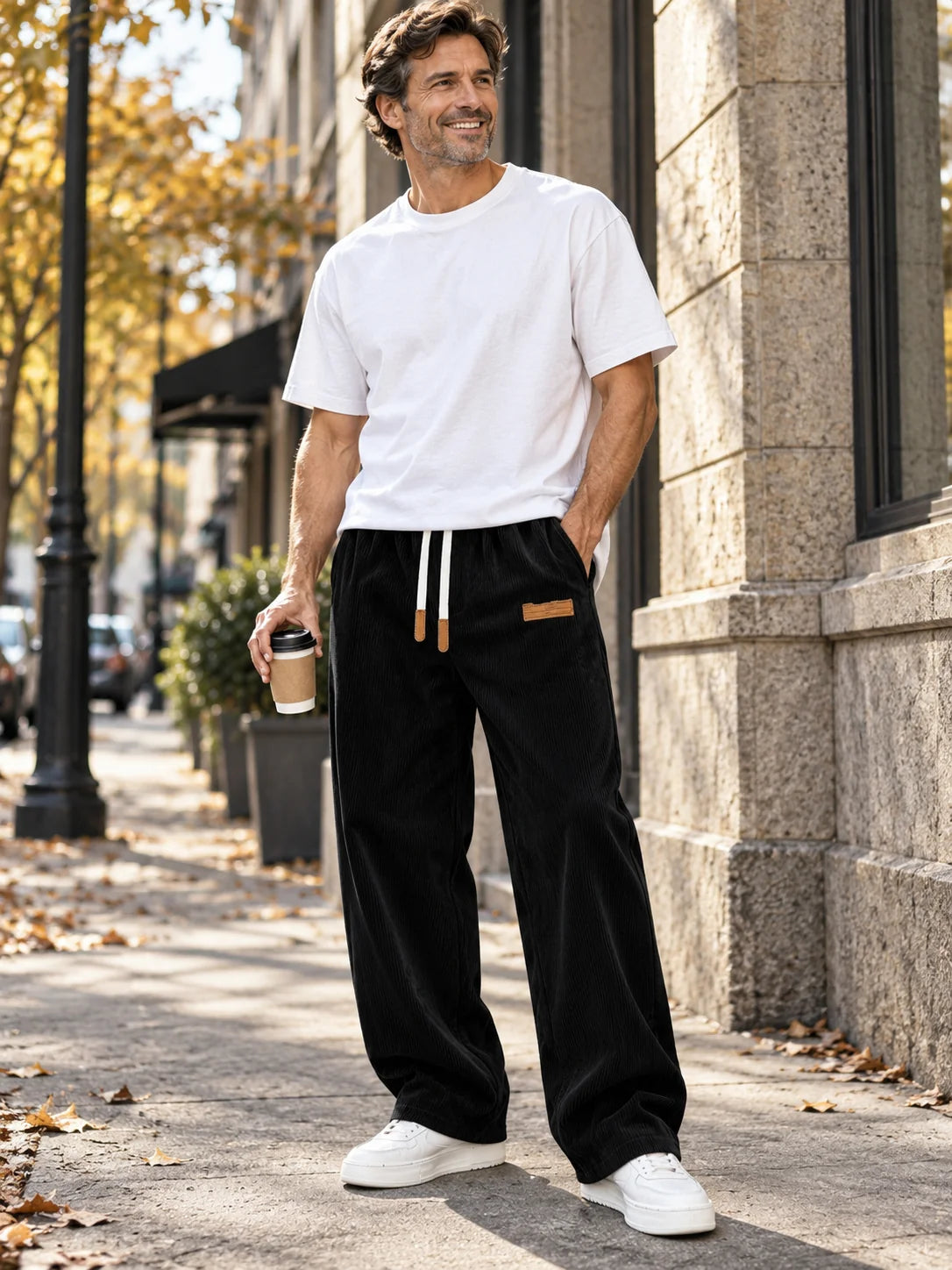 Men's Vintage Corduroy Loose Fit Trousers