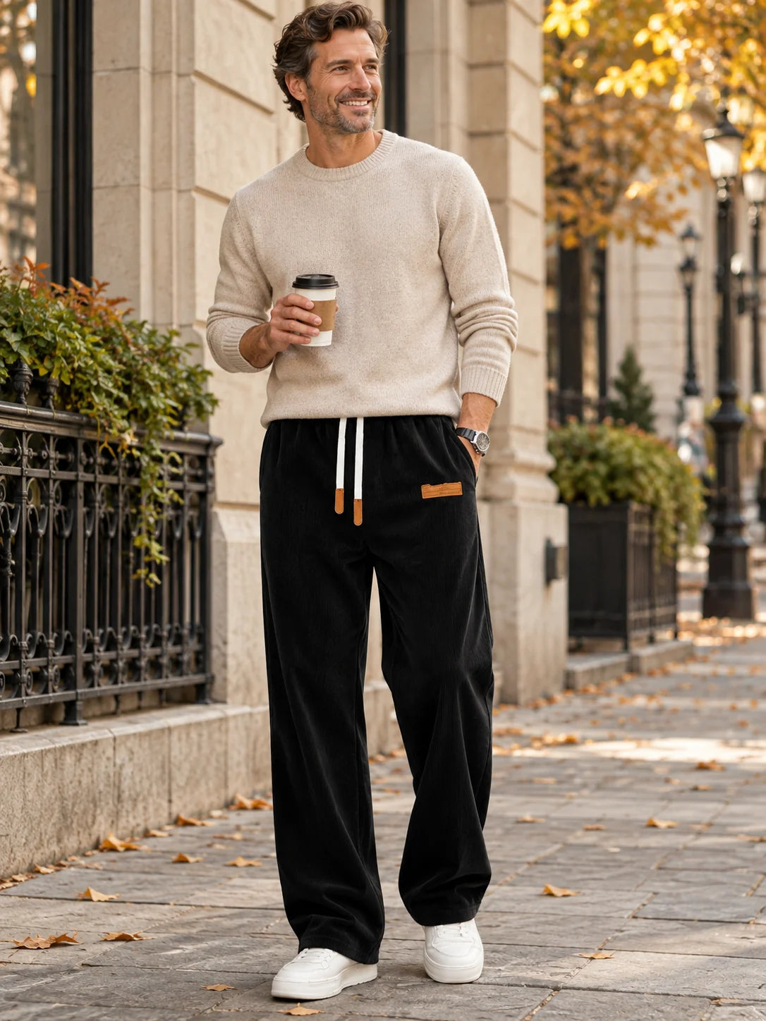 Men's Vintage Corduroy Loose Fit Trousers
