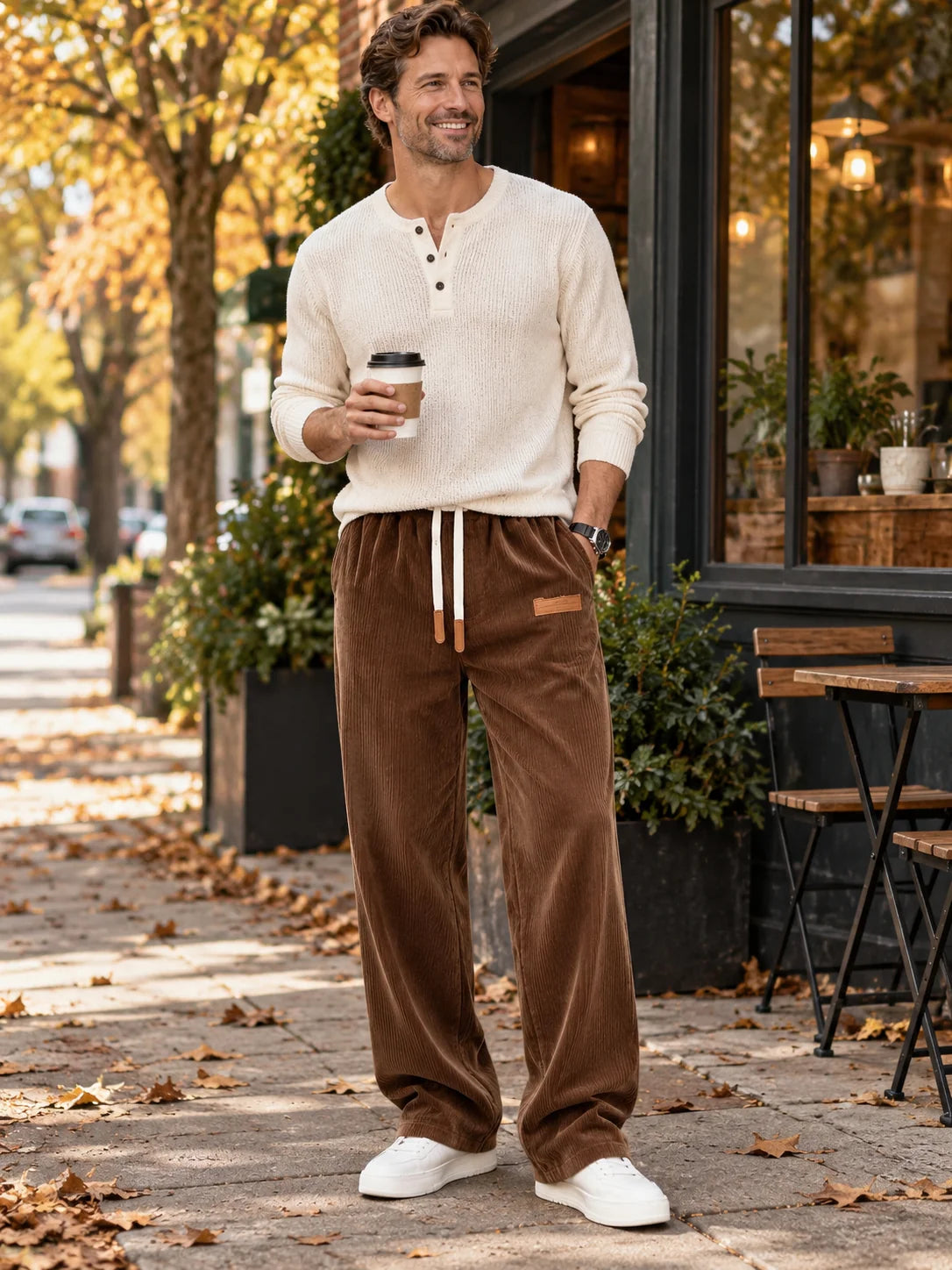 Men's Vintage Corduroy Loose Fit Trousers