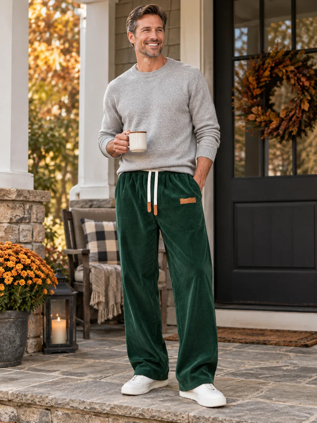Men's Vintage Corduroy Loose Fit Trousers