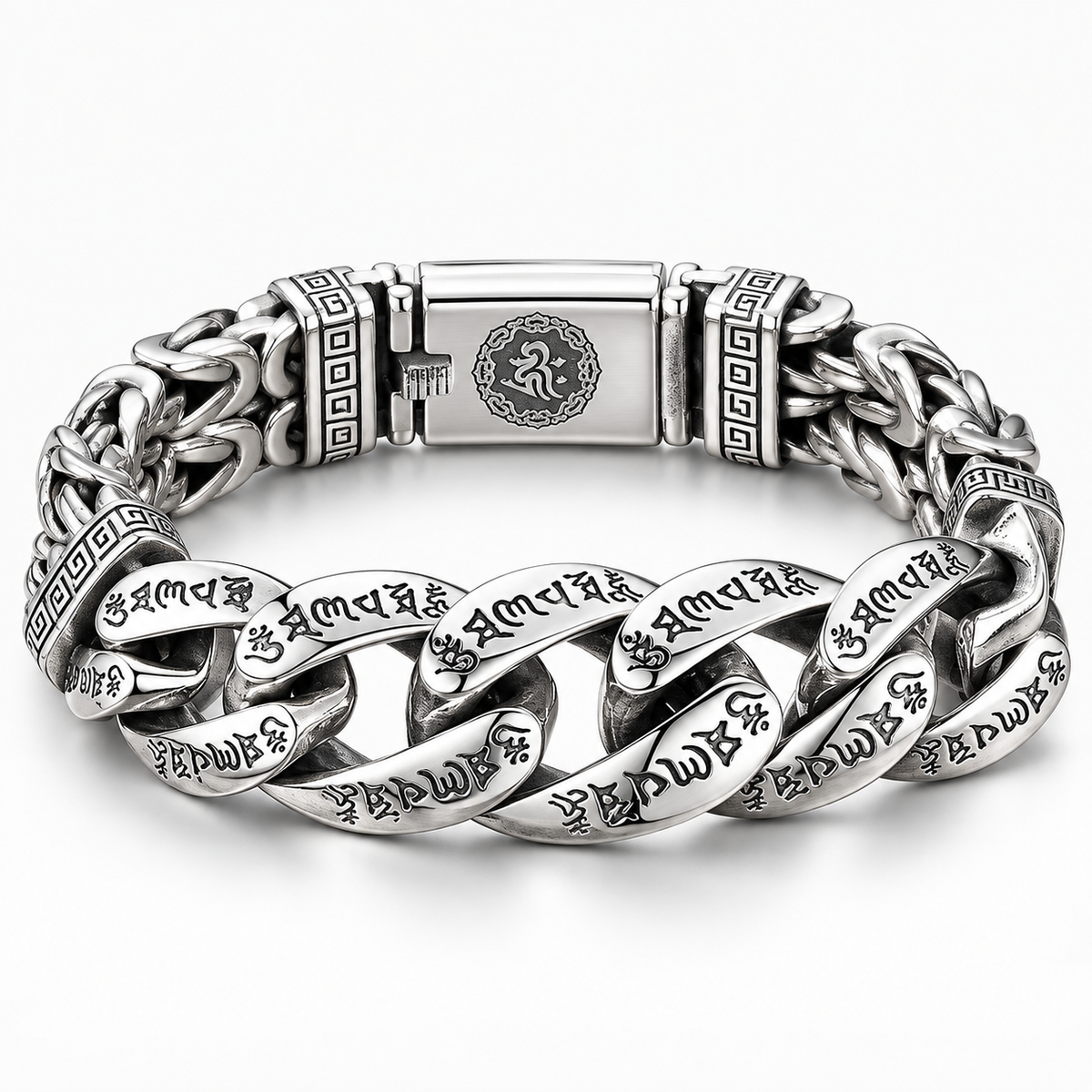 🕉️ ⛓️Men’s Vintage Six-Syllable Mantra Stainless Steel Bracelet