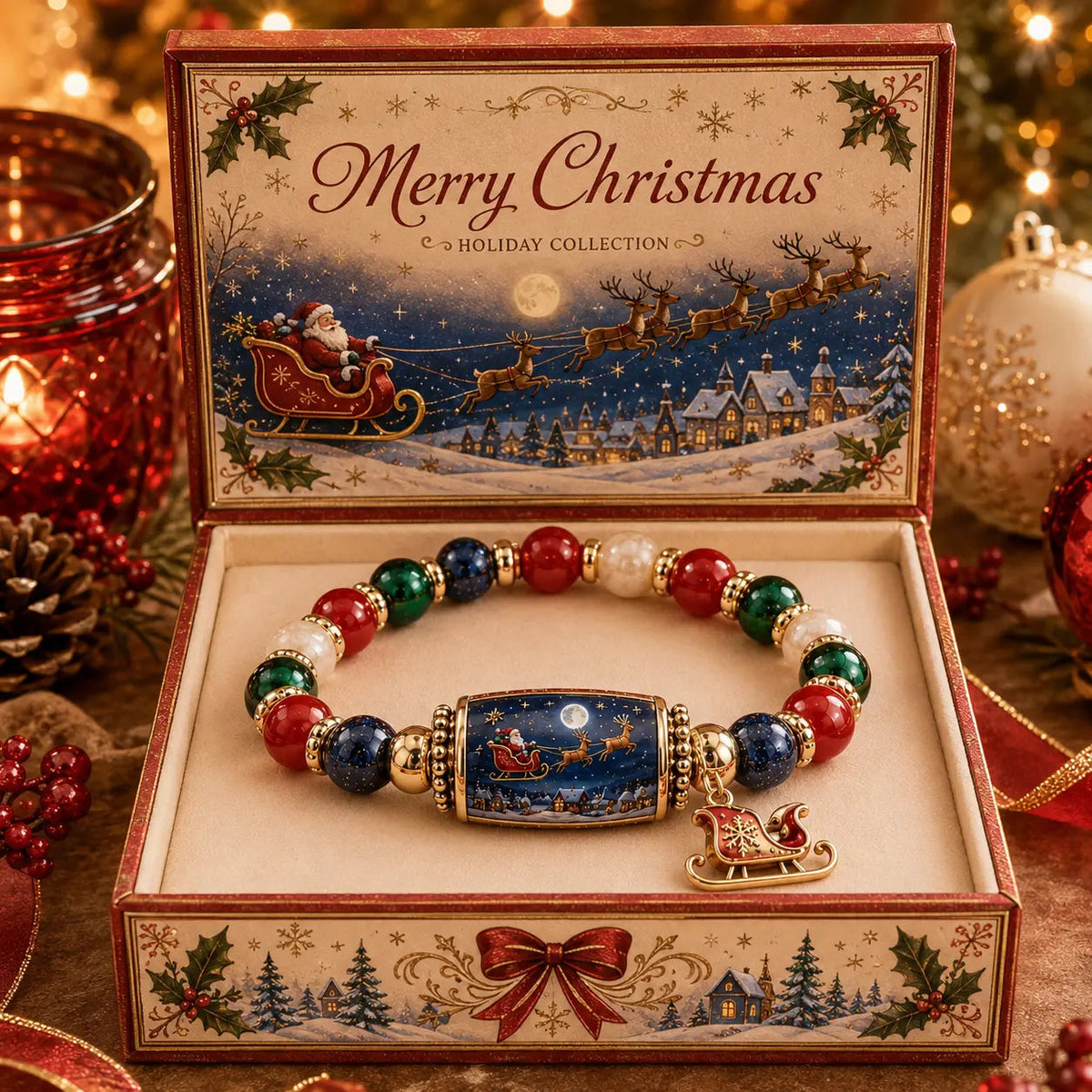 🎄 Limited Edition Christmas Story Beaded Bracelet Set – Holiday Gift Jewelry ✨🎁
