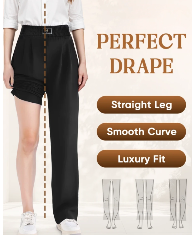 🌷LAST DAY SALE 65% OFF!!💥Women's High Waisted Wide Leg Trousers with a Flattering Drape