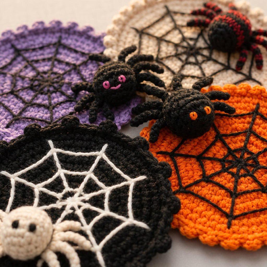 🕷️ 100% Hand-Crocheted Spider Web Coaster🧶