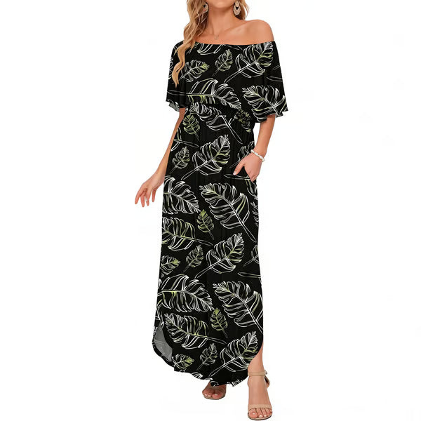 🔥 Women's Off-Shoulder Vacation-Style Maxi Dress
