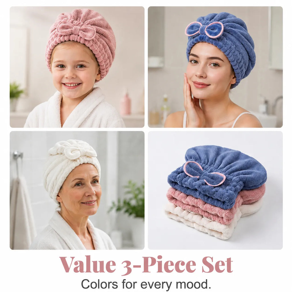 💗Most Loved💥Ultra-Absorbent Hair Towel Set