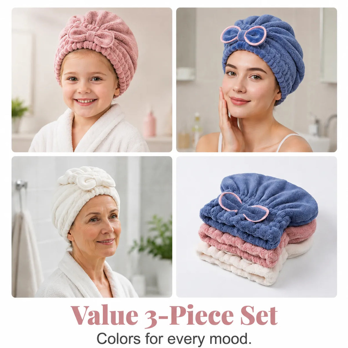 💗Most Loved💥Ultra-Absorbent Hair Towel Set