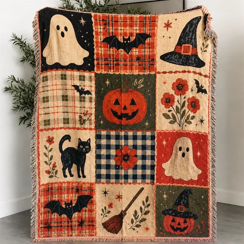 Halloween Patchwork Blanket – Cozy Fall Decor To Transform Your Home For Halloween