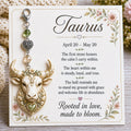 💫12 Zodiac Birthstone Charm Keepsake Card | Astrology Birthday Gift for Her