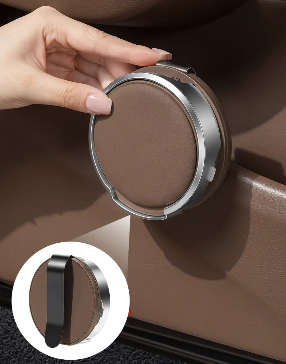 Foldable Hook-On Car Cup Holder – Chestnut Brown