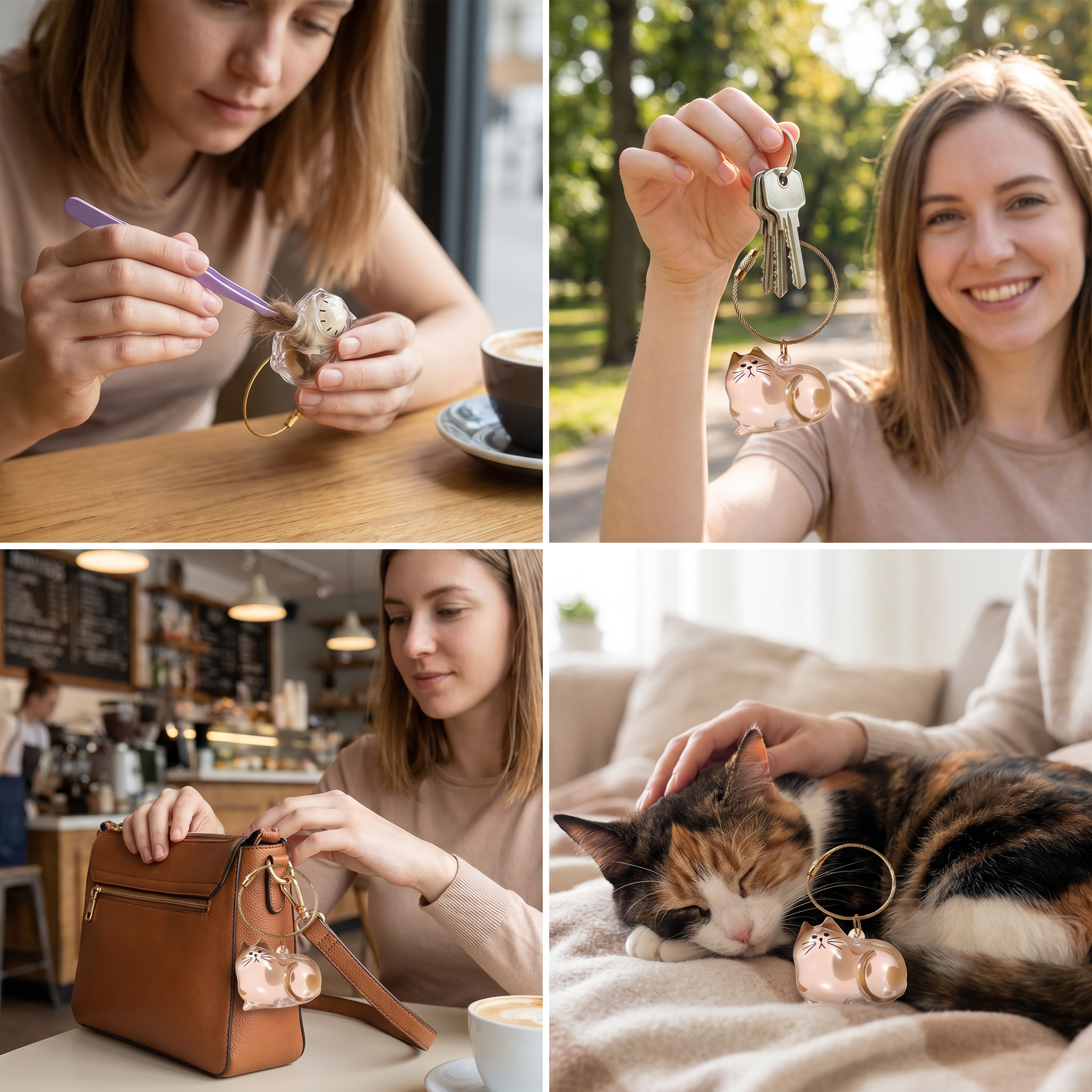 Cat Hair Keepsake Keychain – Pet Fur Memory Holder