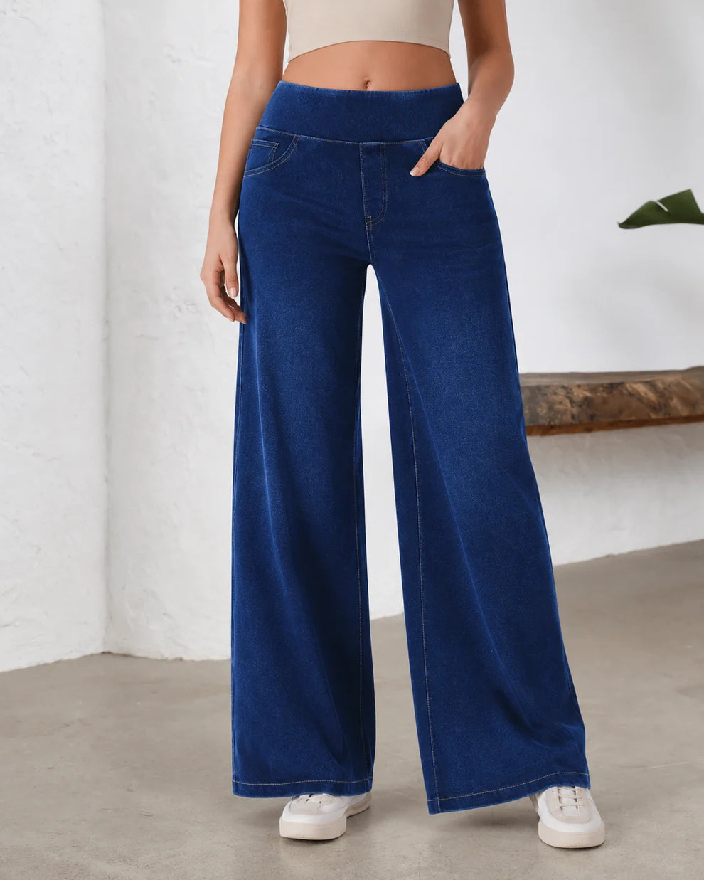 Women's High-Waisted Stretch Kick-Flare Jeans (Slim-Leg/Wide-Leg Styles)