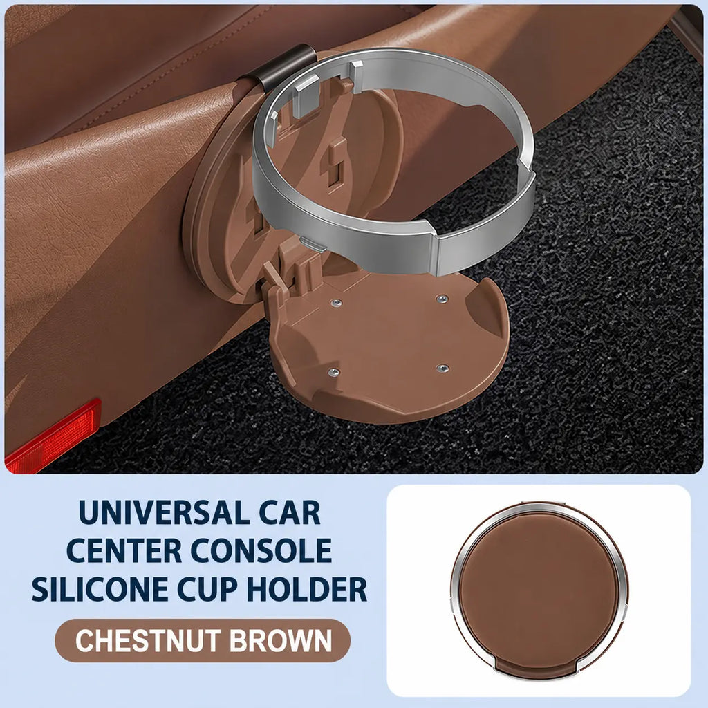 Foldable Hook-On Car Cup Holder – Chestnut Brown