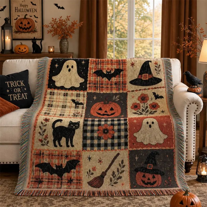 Halloween Patchwork Blanket – Cozy Fall Decor To Transform Your Home For Halloween