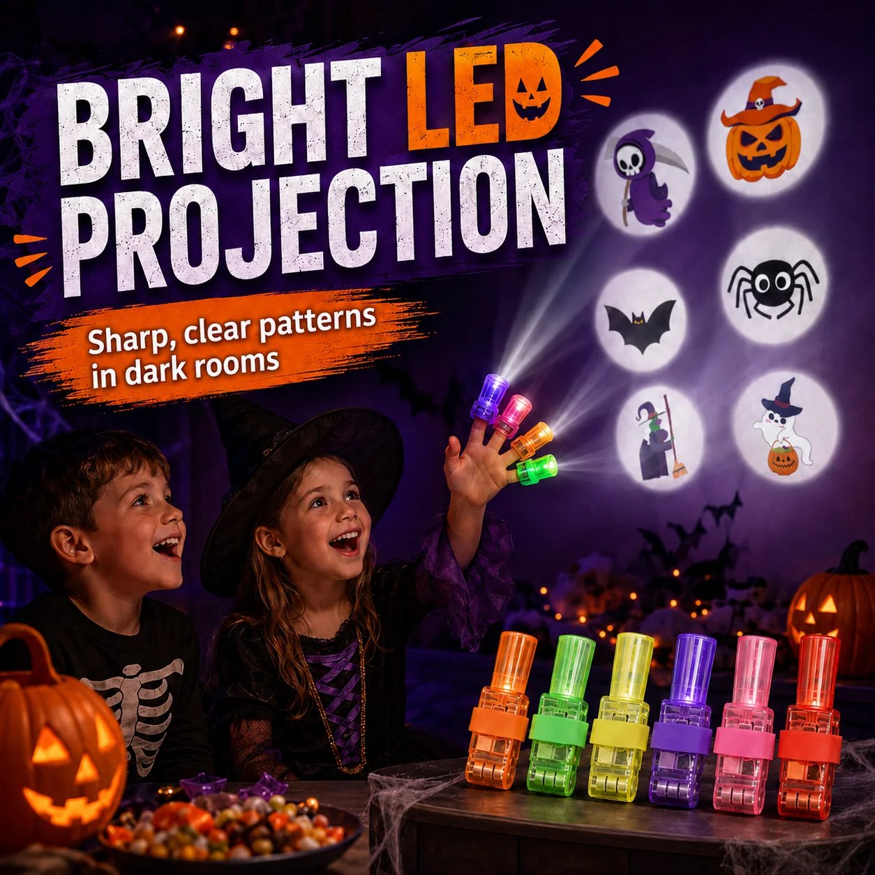 🎃Halloween Finger Projector – Mini Pattern Projector (36 pieces)