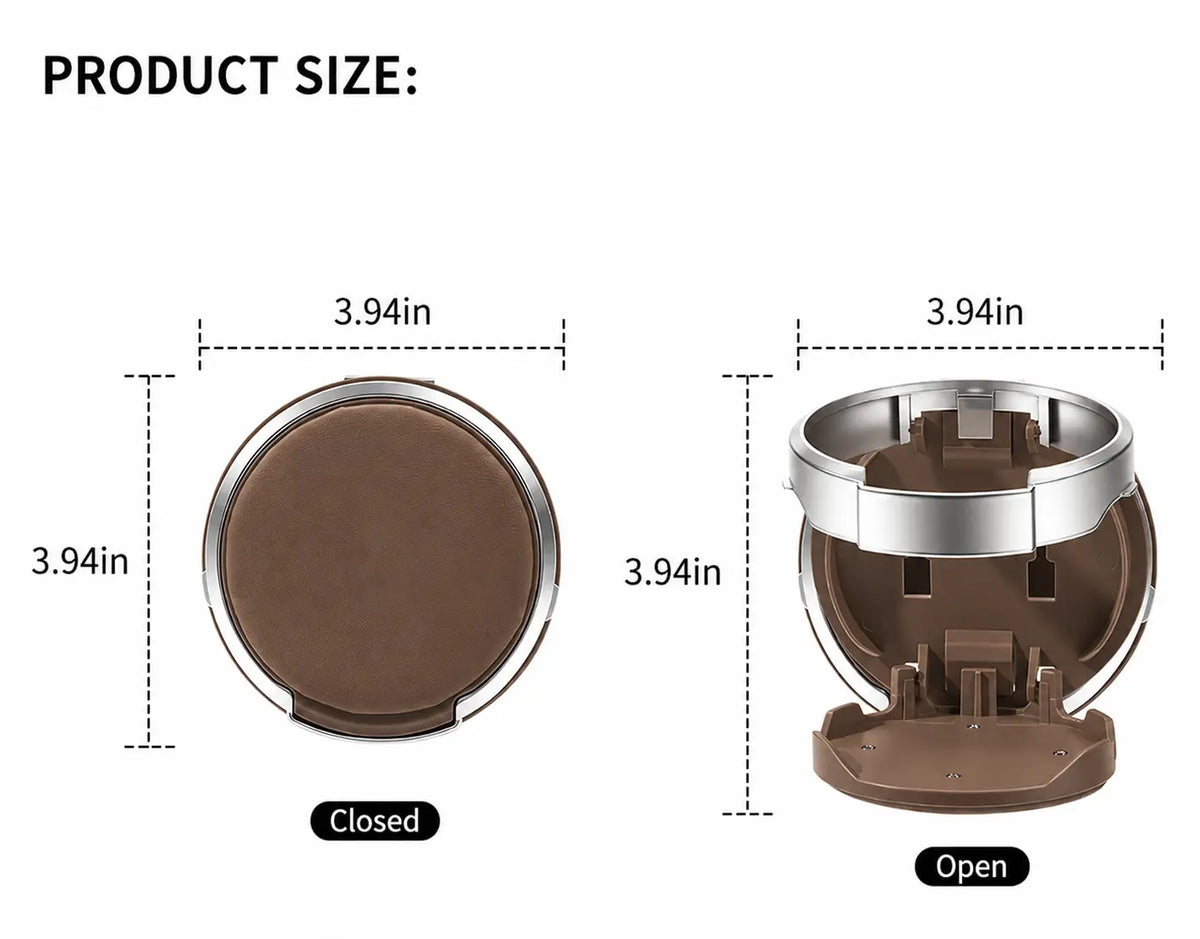 Foldable Hook-On Car Cup Holder – Chestnut Brown
