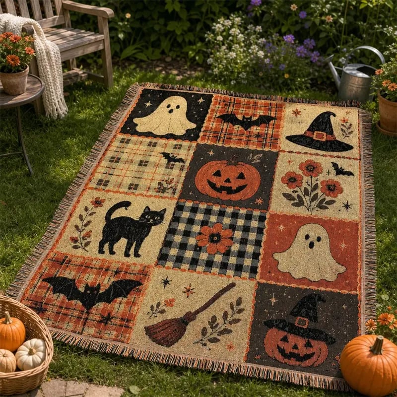 Halloween Patchwork Blanket – Cozy Fall Decor To Transform Your Home For Halloween