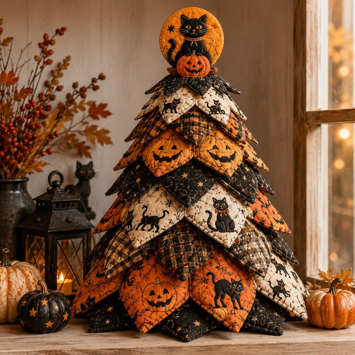 DIY Halloween Quilted Fabric Tree Kit