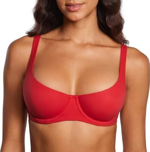 ⚡Flash Sale 👍 Unlined Balconette Bra Underwired Double Layer Cup Adjustable Straps Soft Stretchy Invisible Under Low Cut Tops