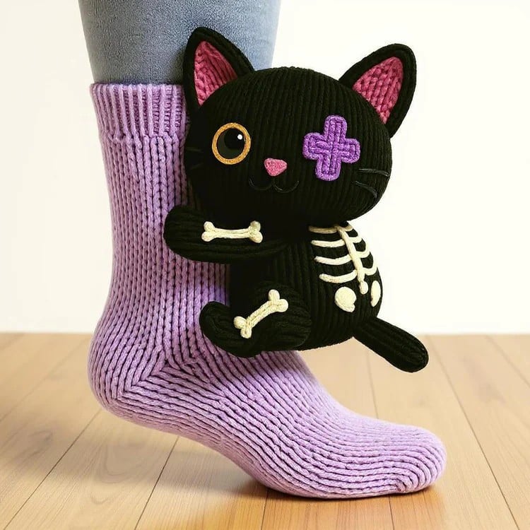 🎄🎅Simulation handgestrickte Tiersocken – warm, geeignet für zu Hause