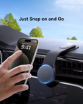 🚗A 25N strong magnetic phone holder featuring a flexible, shape-retaining titanium alloy design; supports 360° rotation and 3M adhesive dashboard mounting; compatible with all phone models.