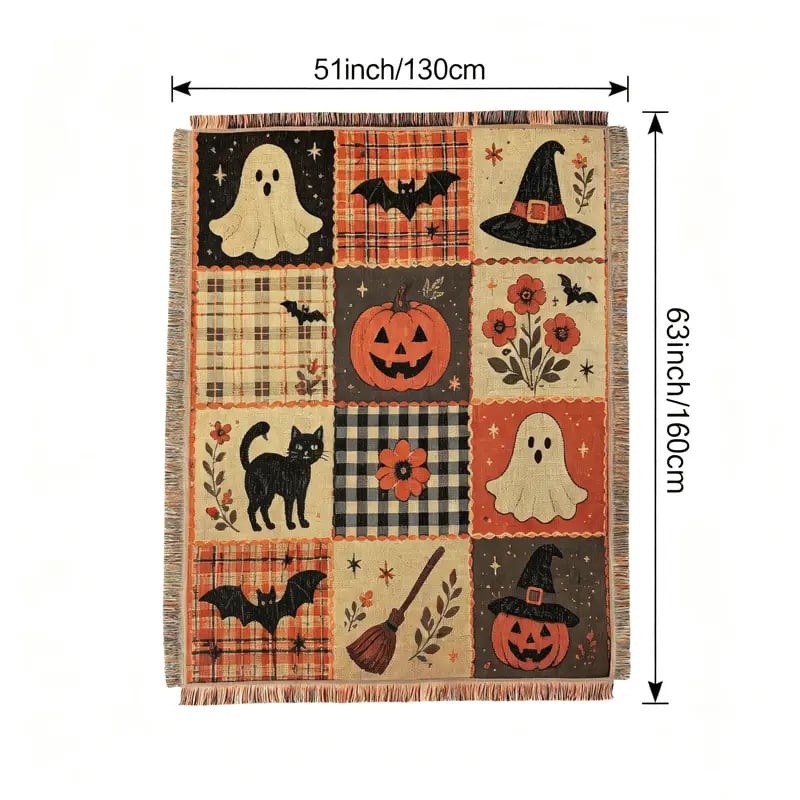 Halloween Patchwork Blanket – Cozy Fall Decor To Transform Your Home For Halloween