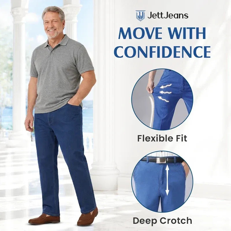 Men's Classic Straight Fit Stretch Jeans