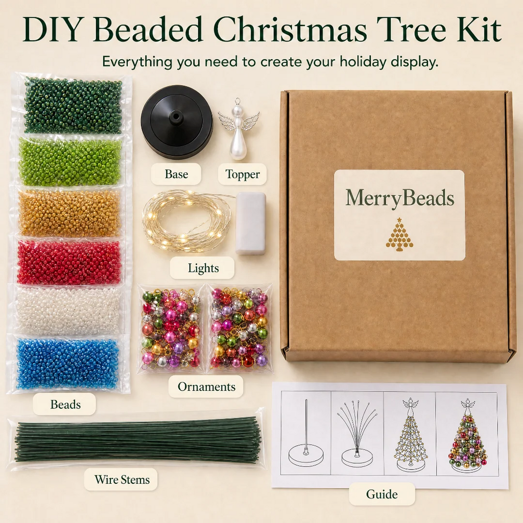 DIY Beaded Christmas Tree Kit – Sparkling Holiday Decoration